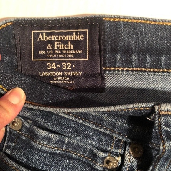 Abercrombie and Fitch Langdon skinny stretch jeans 34/32 waist men’s - Picture 3 of 8